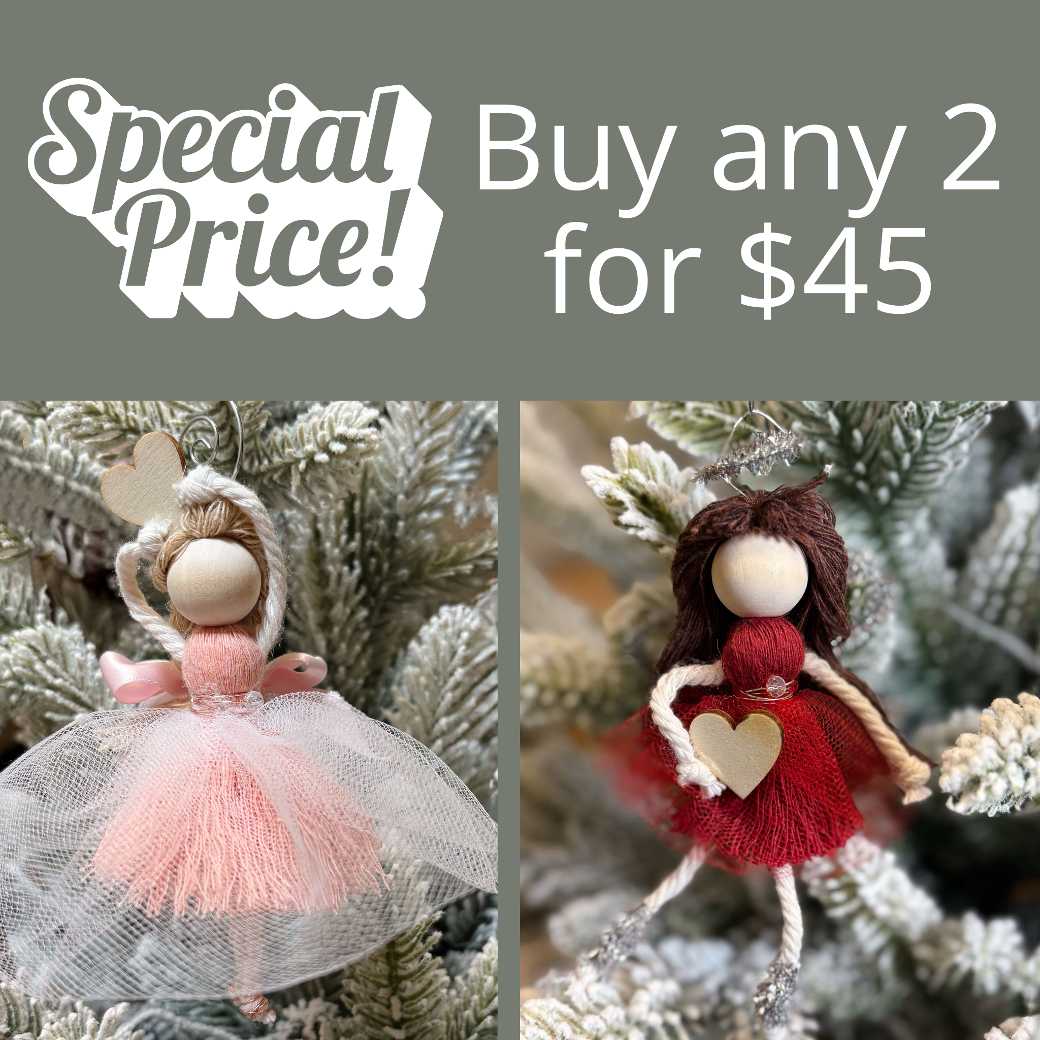 Macrame Christmas Angel - Buy any 2 for $45
